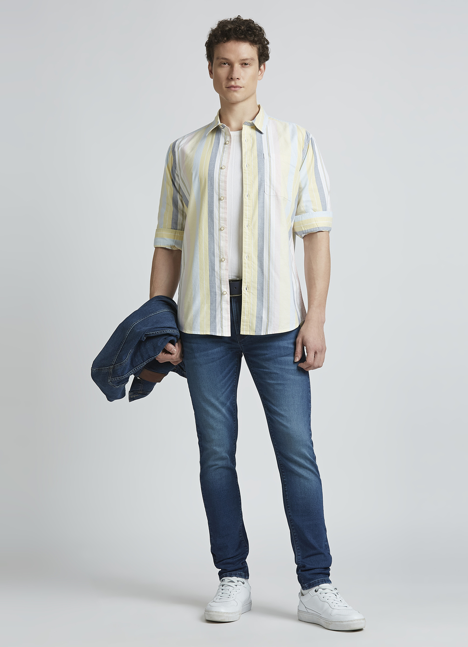 Yellow Stripes Full Sleeve Shirt, , large image number 5