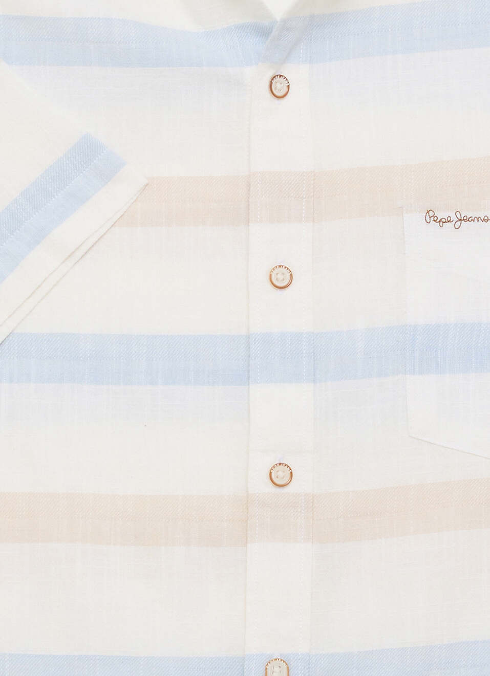 Men Blue Striped Short Sleeve Shirt, , large image number 7