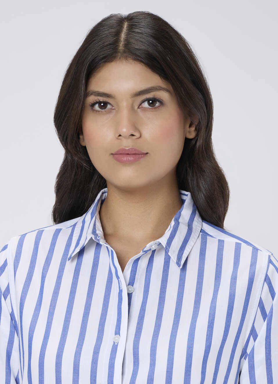 Women Blue Striped Regular Fit Shirt, , large image number 4