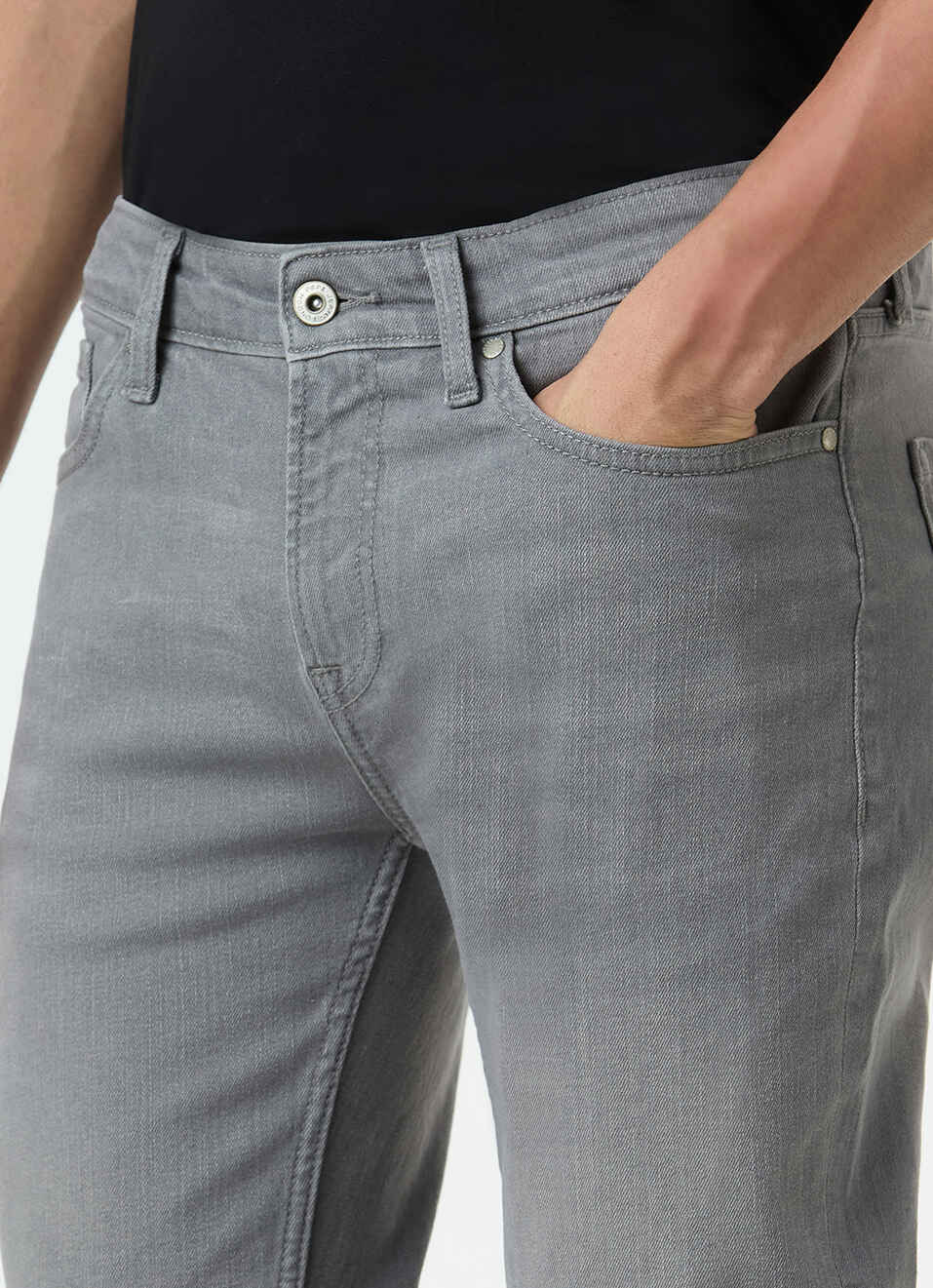 Men Grey Skinny Fit Ankle-length Stretchable Jeans, , large image number 4
