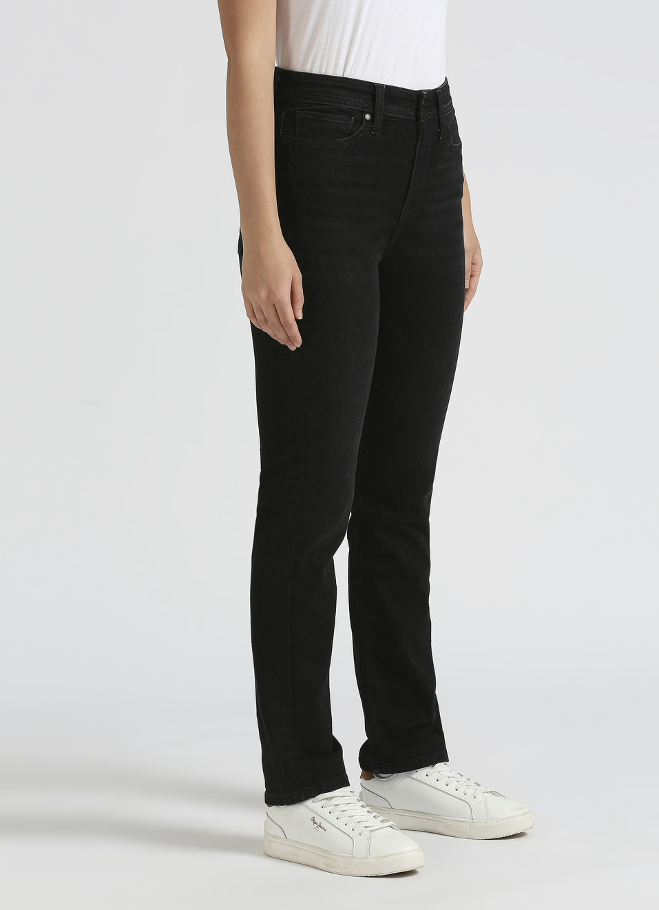 Mary Black Hight Waist Straight Softlex Jeans, , large image number 3
