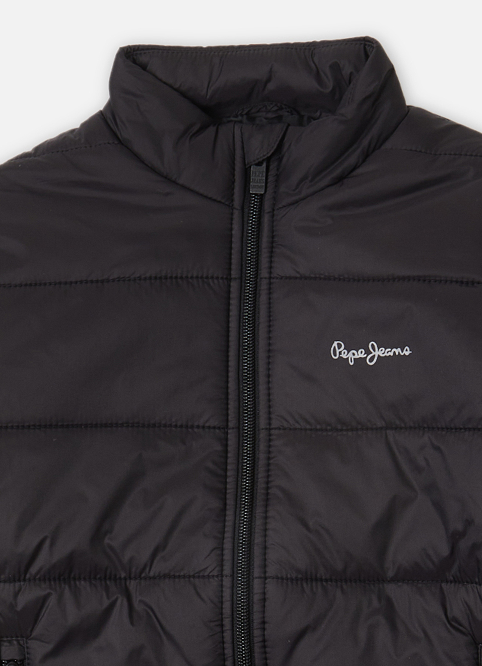 Boys Black Back Print Full Sleeve Quiited Jacket, , large image number 2