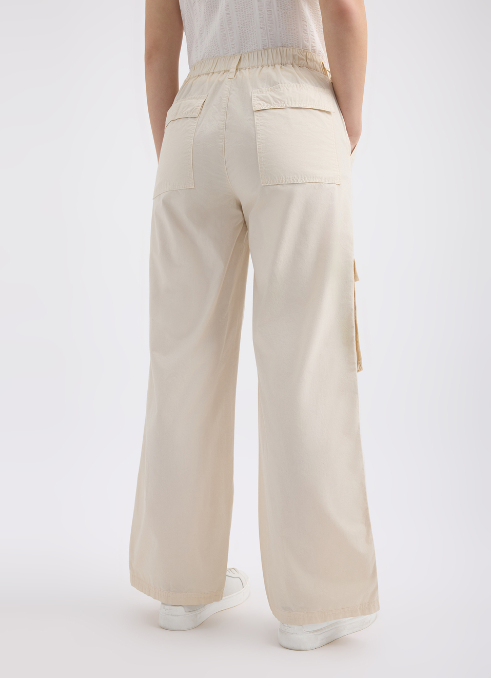 Women Ecru Mid Rise Cargo Pants, , large image number 2