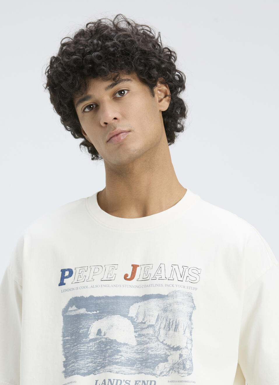 Men Off White Oversized Graphic Print T-shirt, , large image number 4