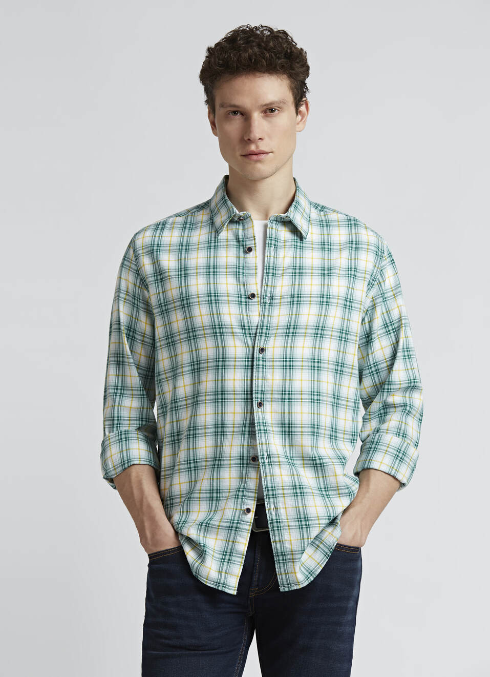 Green Checks Full Sleeve Shirt, , large image number 0
