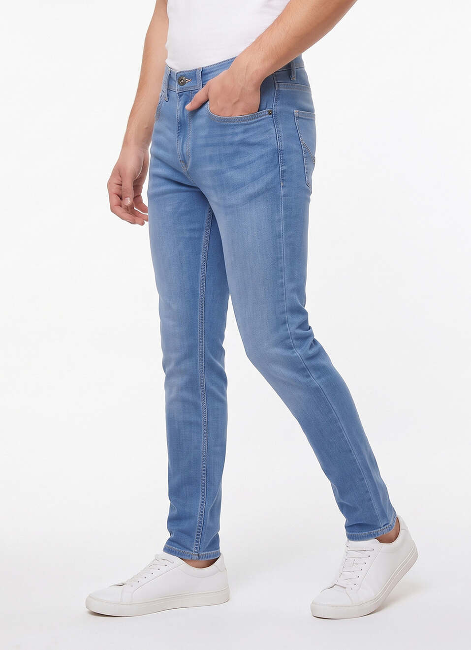 Men Blue Slim Fit Mid Rise Stretchable Jeans, , large image number 0