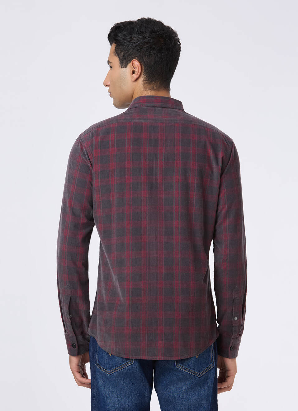 Men Charcoal Grey Check Full Sleeve Shirt, , large image number 2