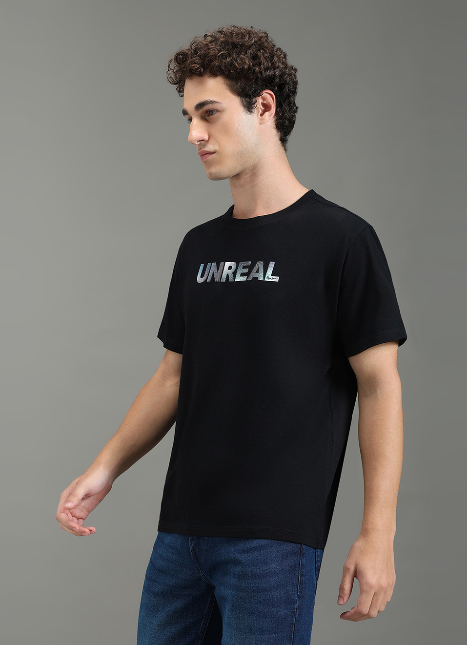Men Black Graphic Relaxed Fit T-shirt, , large image number 7