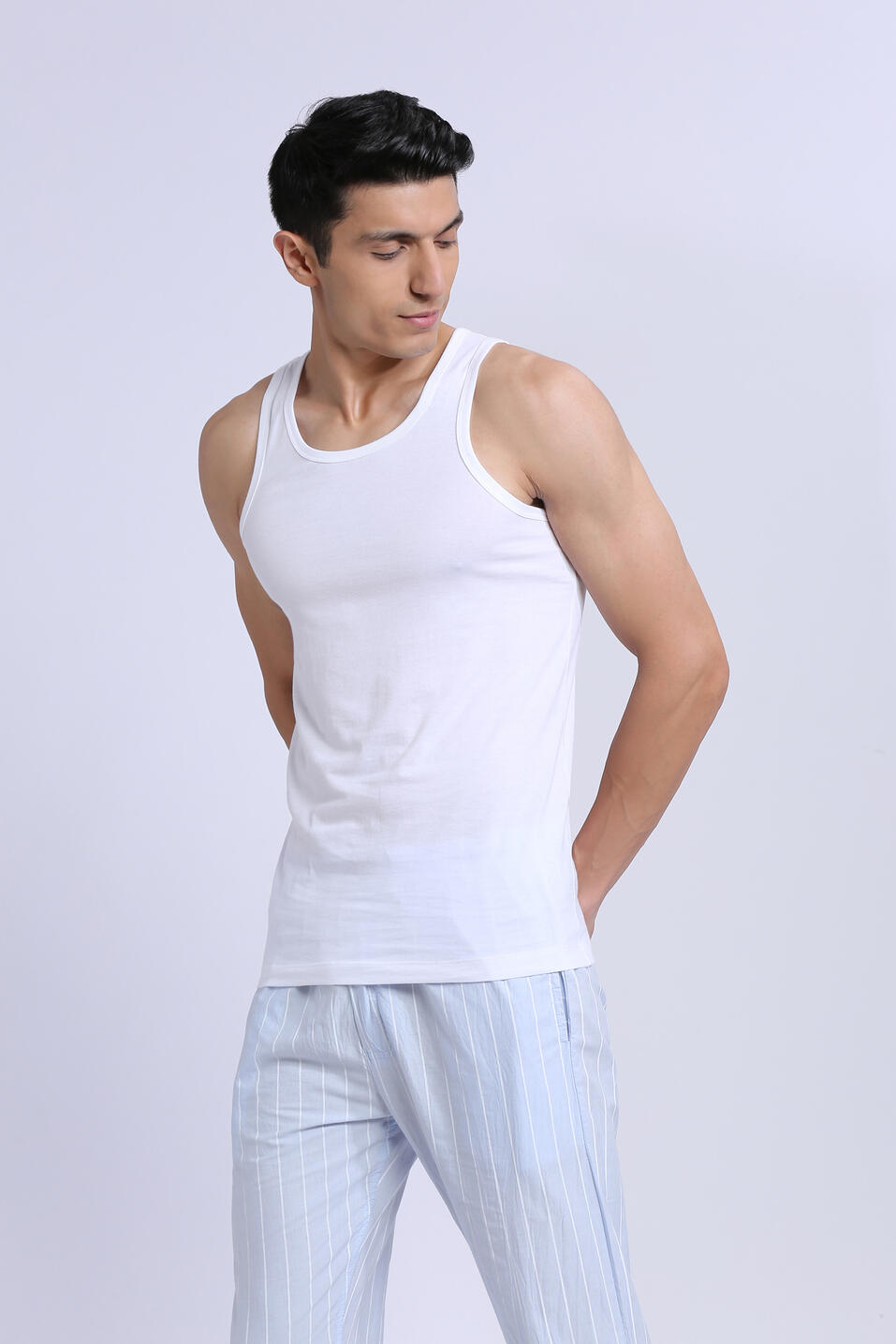 Pack Of 2 Solid White Stretch Vest, , large image number 3