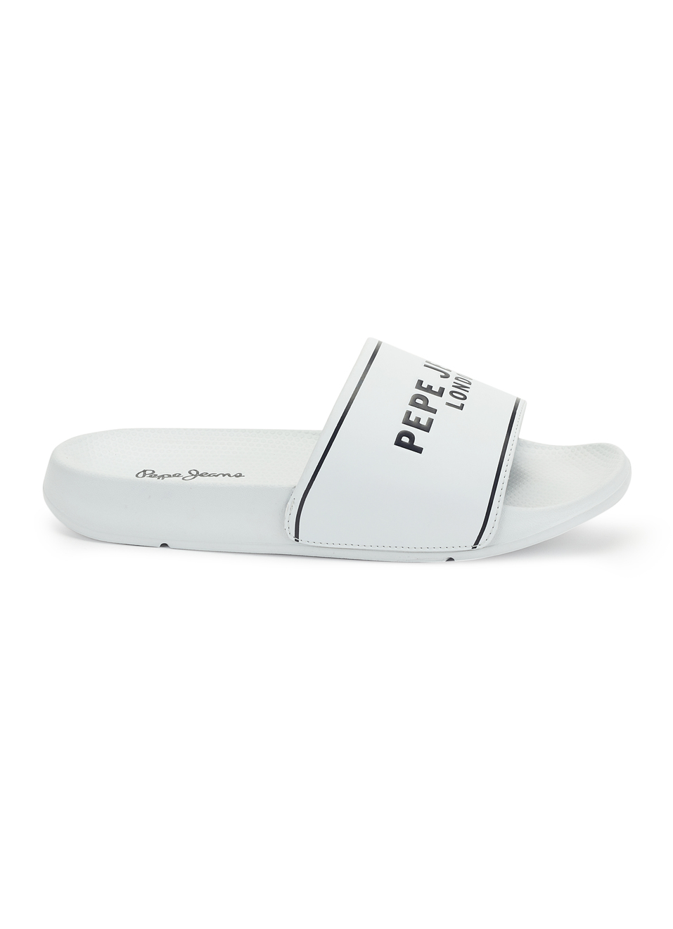 Men Grey Logo Print Anti Skid Sliders, , large image number 5