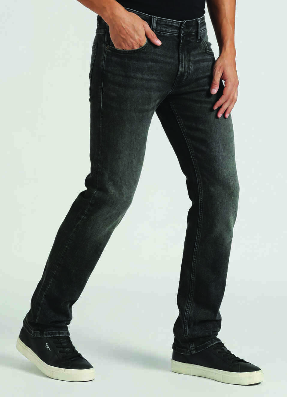 Vapour Black Mid Rise Slim Fit Jeans, , large image number 0