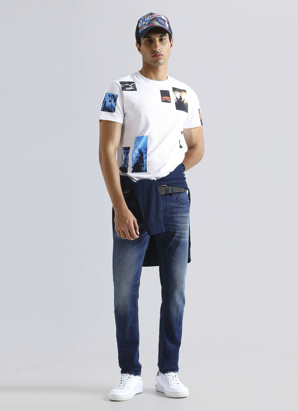 White Photographic Print Short Sleeve T-shirt, , large image number 5