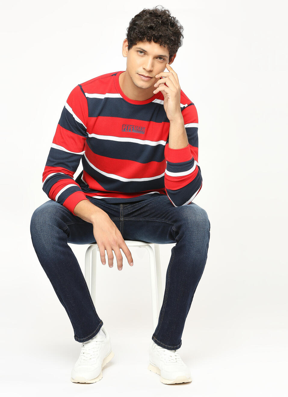 Red Striped Full Slevee T-shirt, , large image number 0