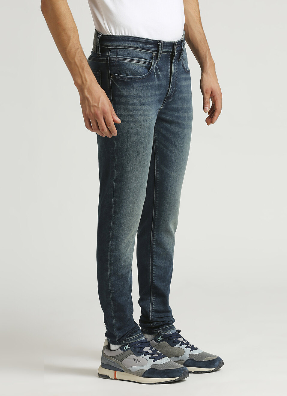 Chinox Dark Blue Mid Rise Skinny Gymindigo Jeans, , large image number 5