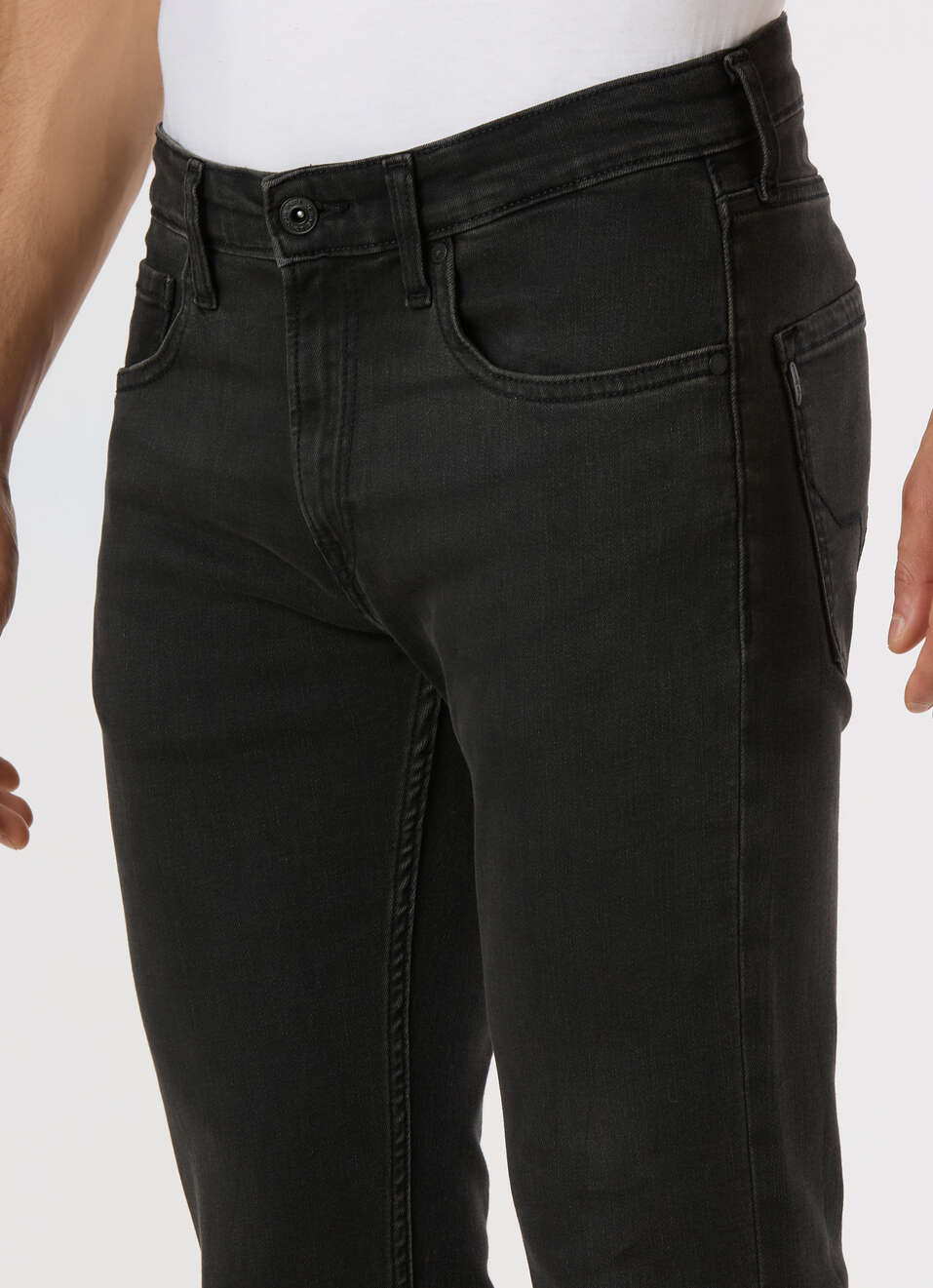 Men Black Mid Rise Slim Fit Stretchable Jeans, , large image number 4