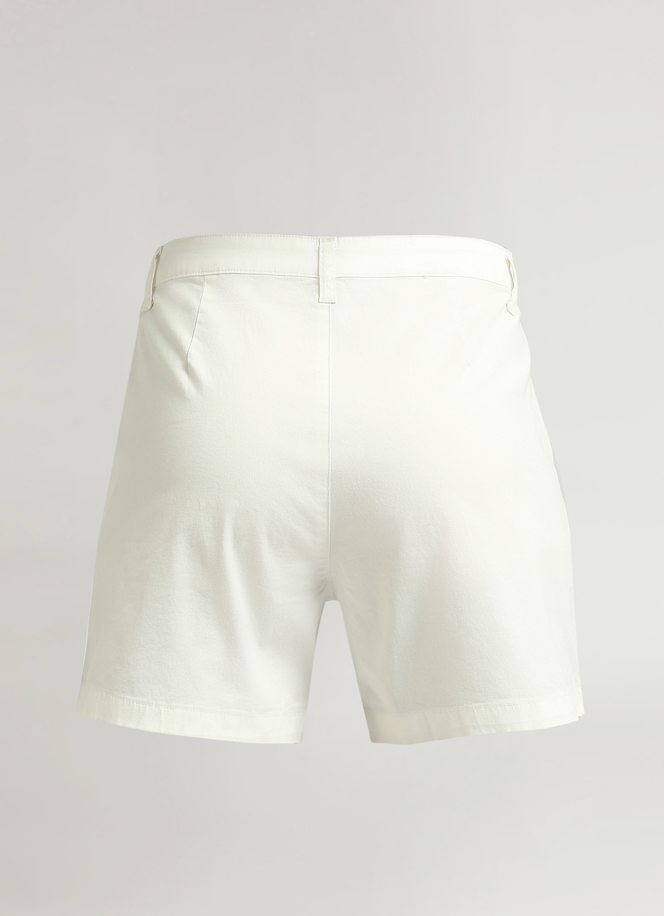 White Side Slant Pockets Waist Belt Loops Shorts, , large image number 7