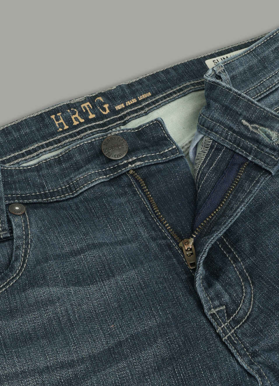 Men Medium Green Used Slim Fit Jeans, , large image number 6