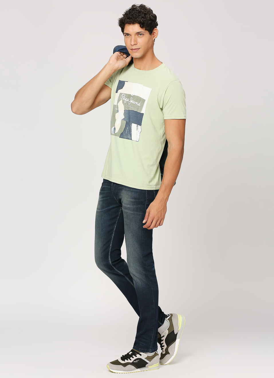 Green Crew Neck Short Sleeve T-shirt, , large image number 5