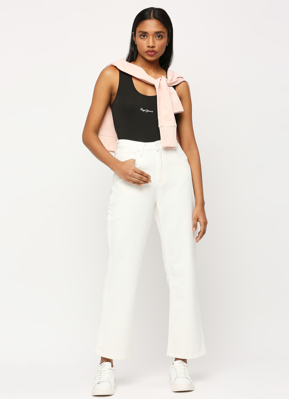 Robyn White High Waist Straight Fit Jeans, , large image number 5