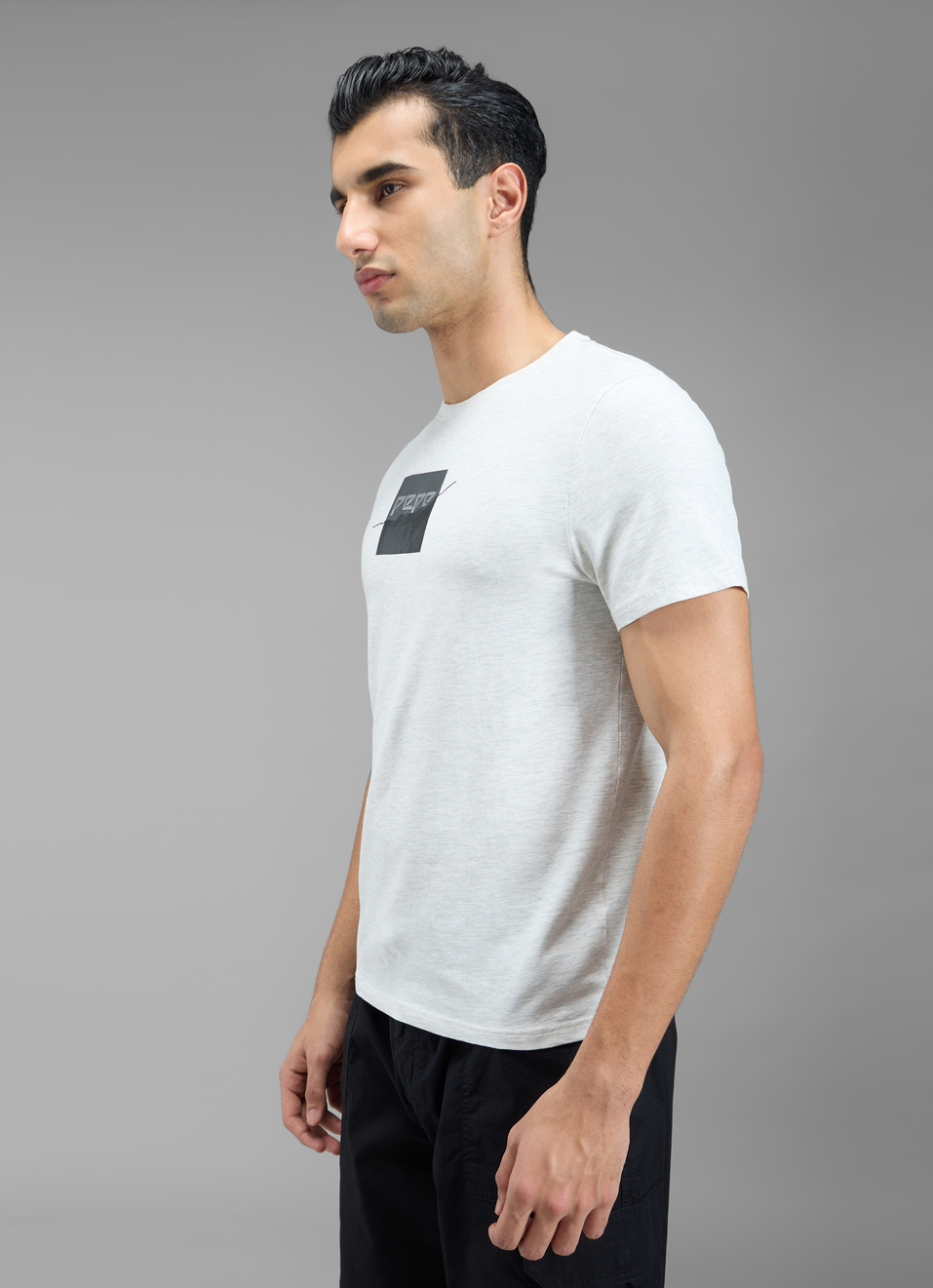 Men Off White Typographic Print Slim Fit T-shirt, , large image number 3