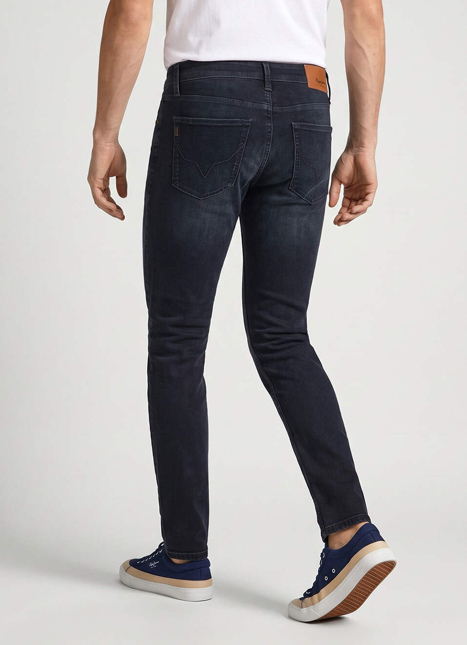 Men Blue Tapered Fit Low Rise Stretchable Jeans, , large image number 3