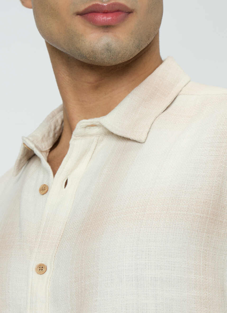 Men Off White Checked Shirt, , large image number 6