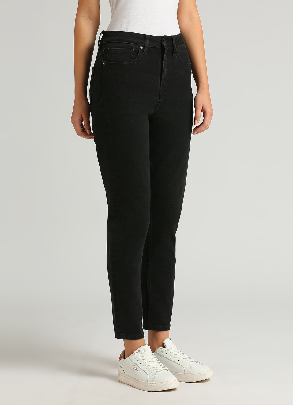 High Rise Tapered Leg Mom Jeans, , large image number 3