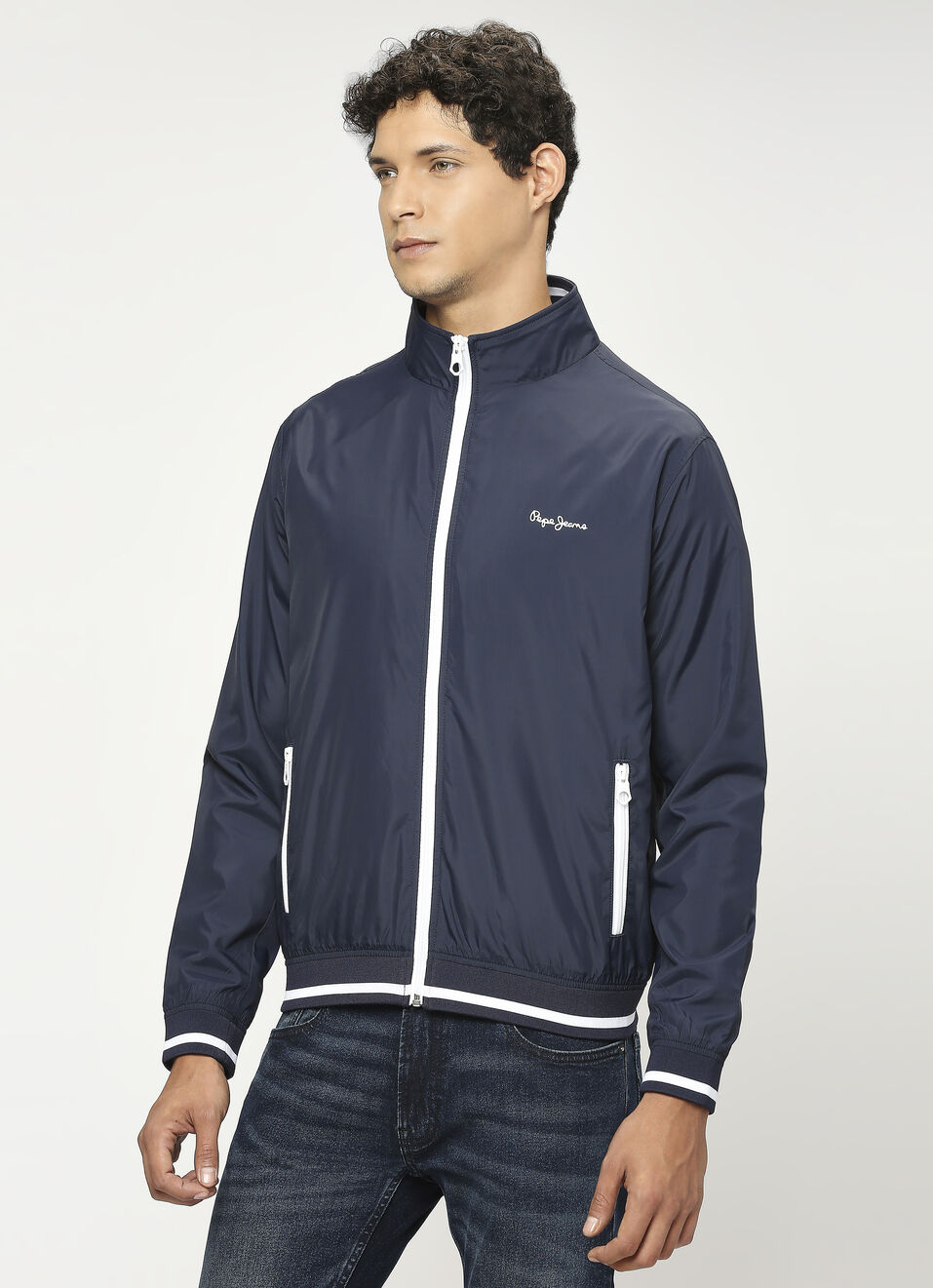 NAVY LIGHTWEIGHT FULL SLEEVE JACKET, , large image number 3