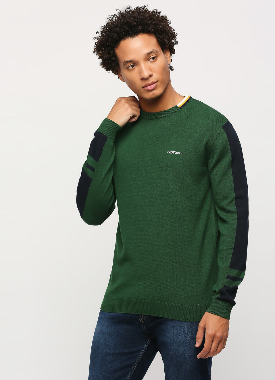 Green Printed Long Sleeve Sweater, , large image number 3