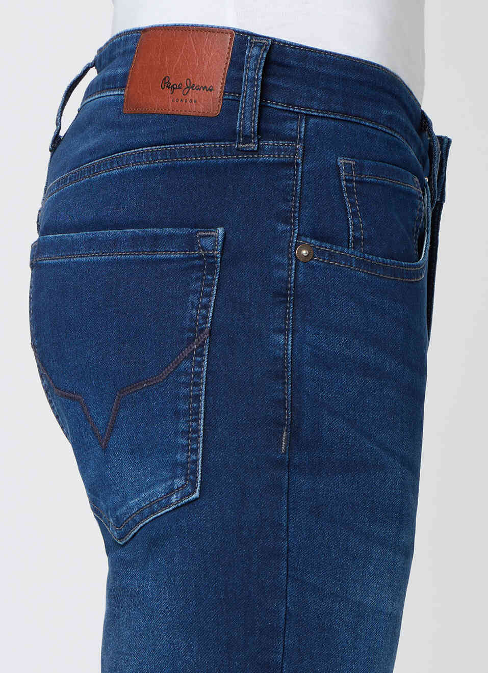 Men Blue Slim Fit Mid Rise Stretchable Jeans, , large image number 4