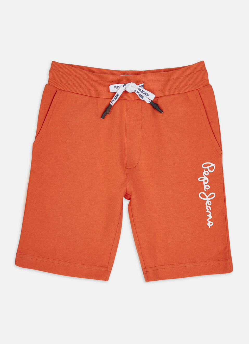 Boys Orange Ribbed Waist Knit Shorts, , large image number 0