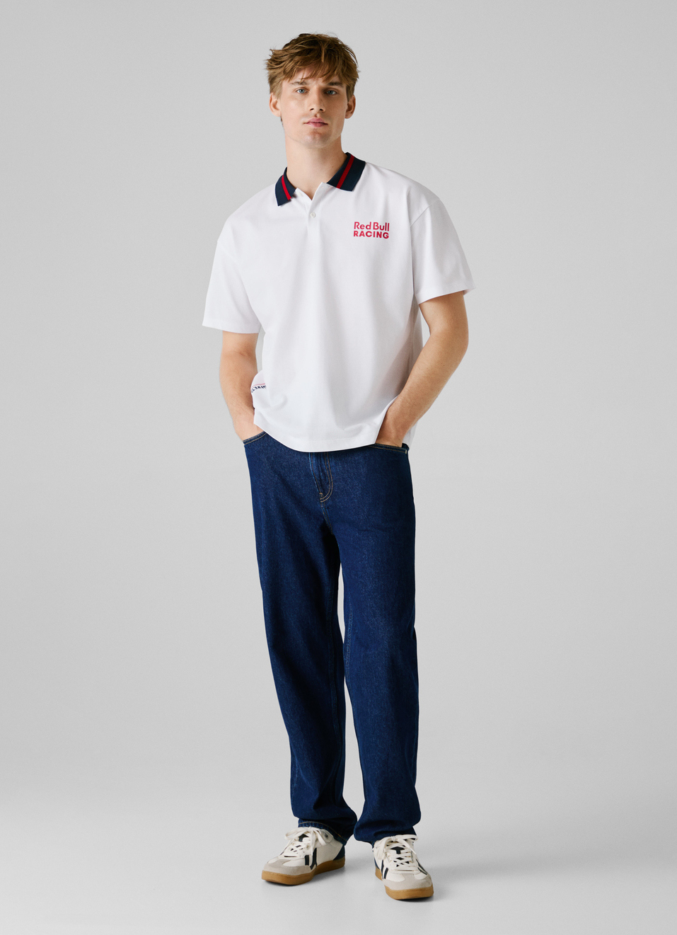 Red Bull Racing X Pepe Jeans White Printed Logo Pique Polo, , large image number 7