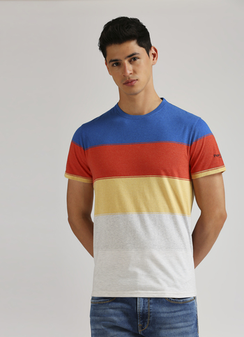 Multicolour Summer Stripes Short Sleeve T-shirt