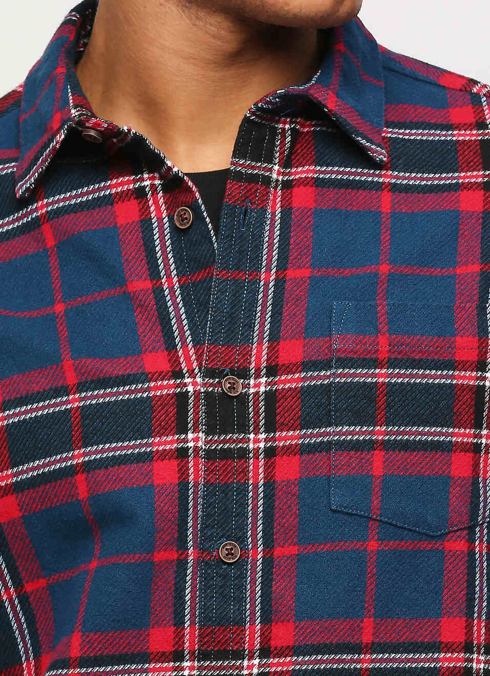 Navy Checks Full Slevee Shirt, , large image number 4