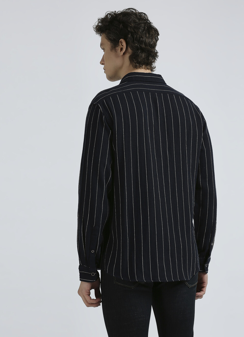 Navy Stripes Full Sleeved Shirt, , large image number 2