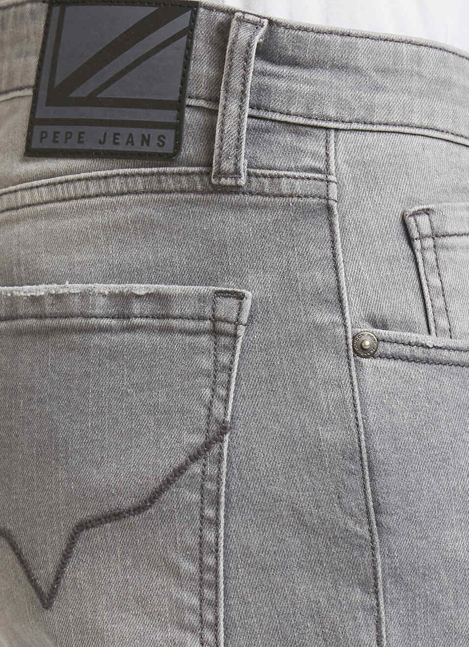Vapour Grey Mid Rise Distressed Slim Jeans, , large image number 4