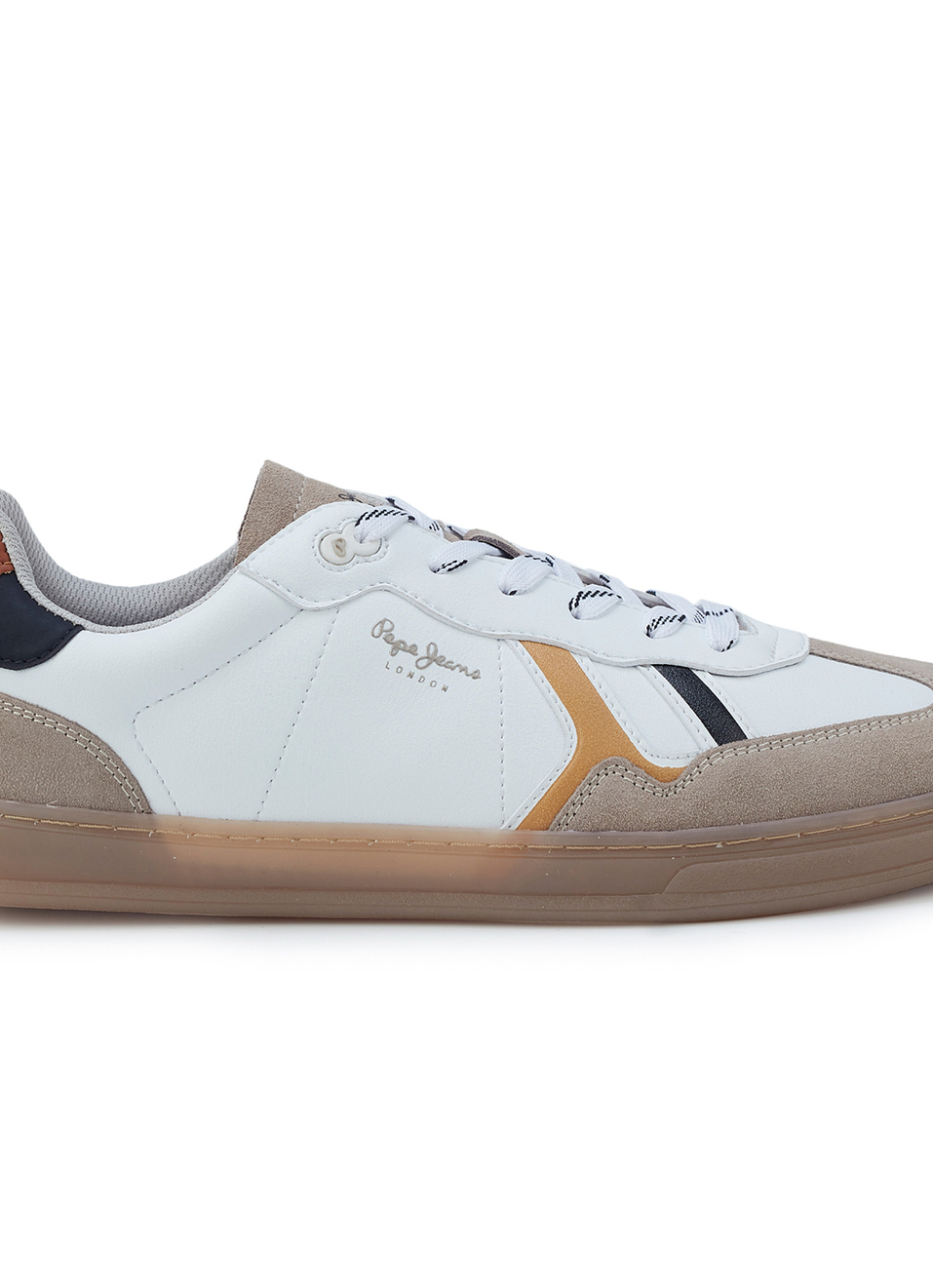 Men White Colorblock Lace Up Sneakers, , large image number 4