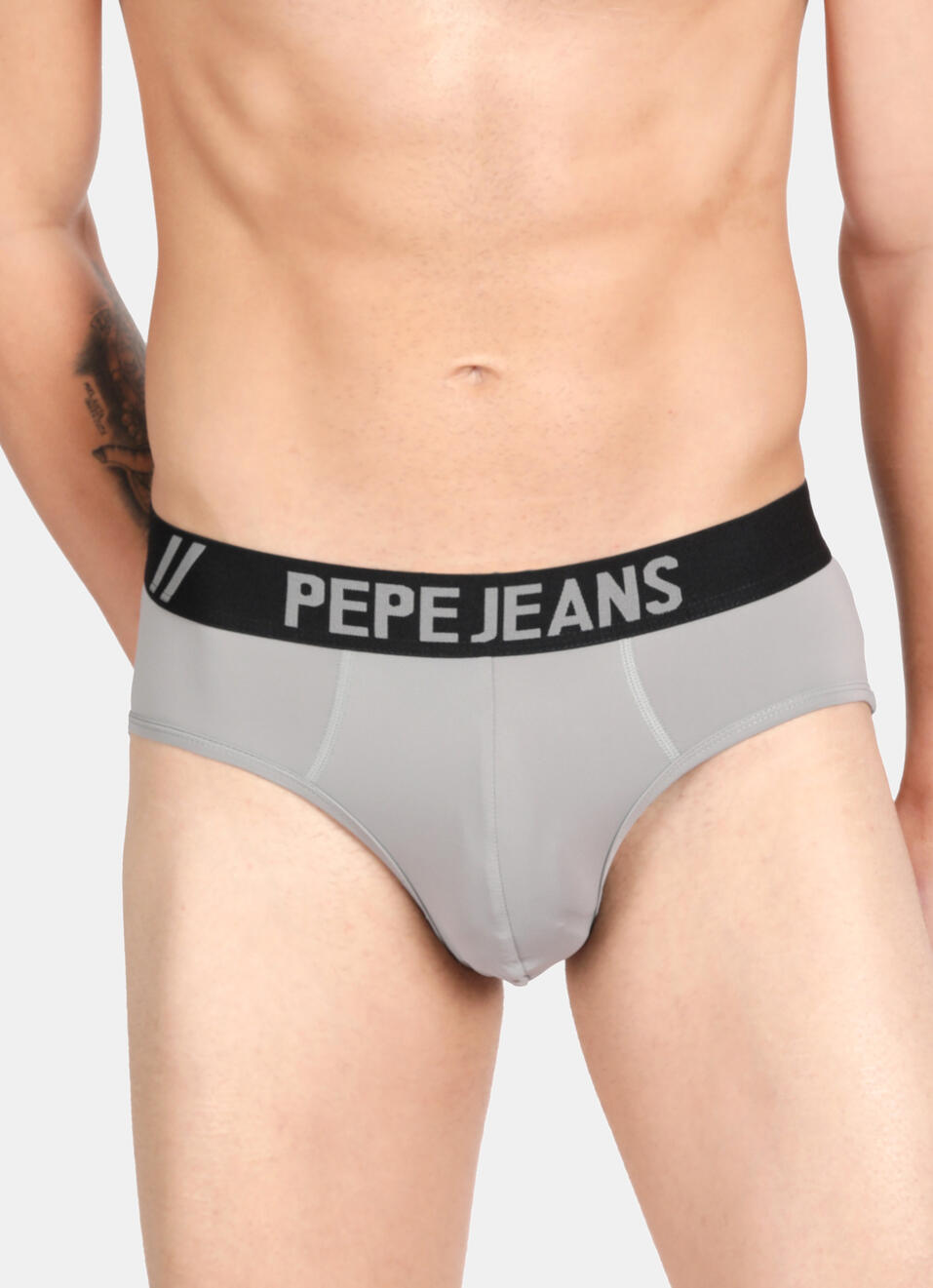 Light Grey Solid Briefs, , large image number 5