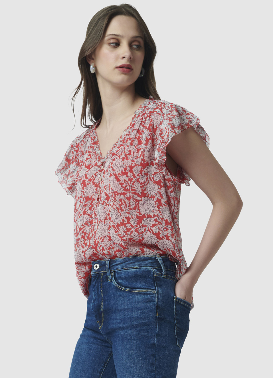 PALESA V NECK TOP, , large image number 0