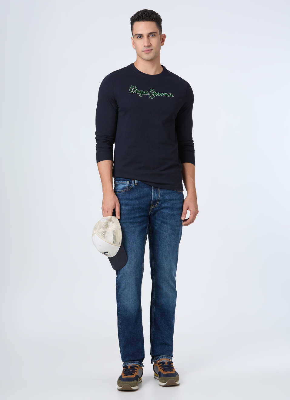 Men Navy Logo Print Full Sleeve T-shirt, , large image number 5