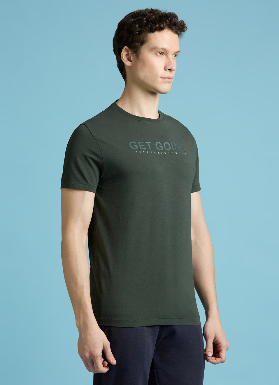 Men Green Crew Neck Stretchable T-shirt, , large image number 3