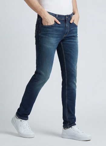 Danial Green Cast Low Rise Tapered Jeans