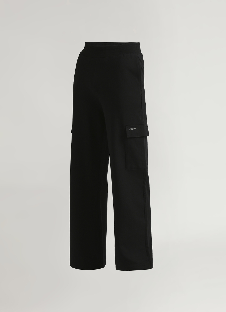 Black Reflective Print Wide Leg Joggers , , large image number 7
