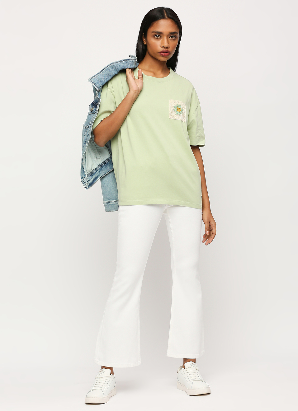 Green Oversized Short Sleeve T-shirt, , large image number 0