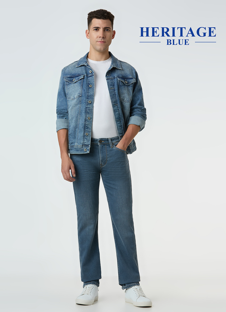 Men Blue Mid Rise Slim Fit Stretchable Jeans, , large image number 1
