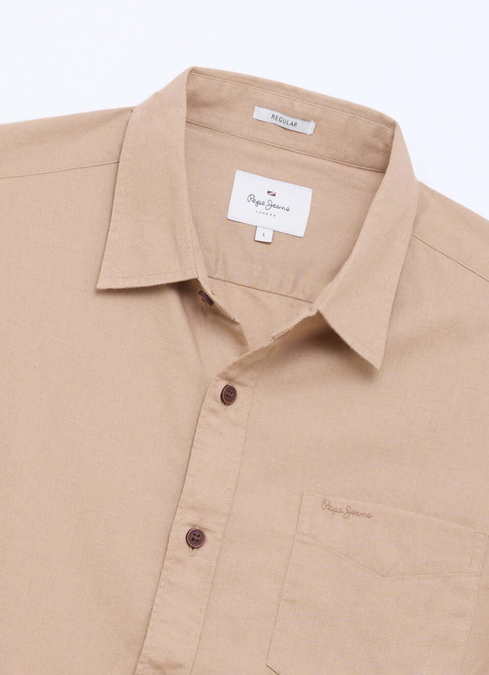 Men Khaki Solid Long Sleeve Shirt, , large image number 6