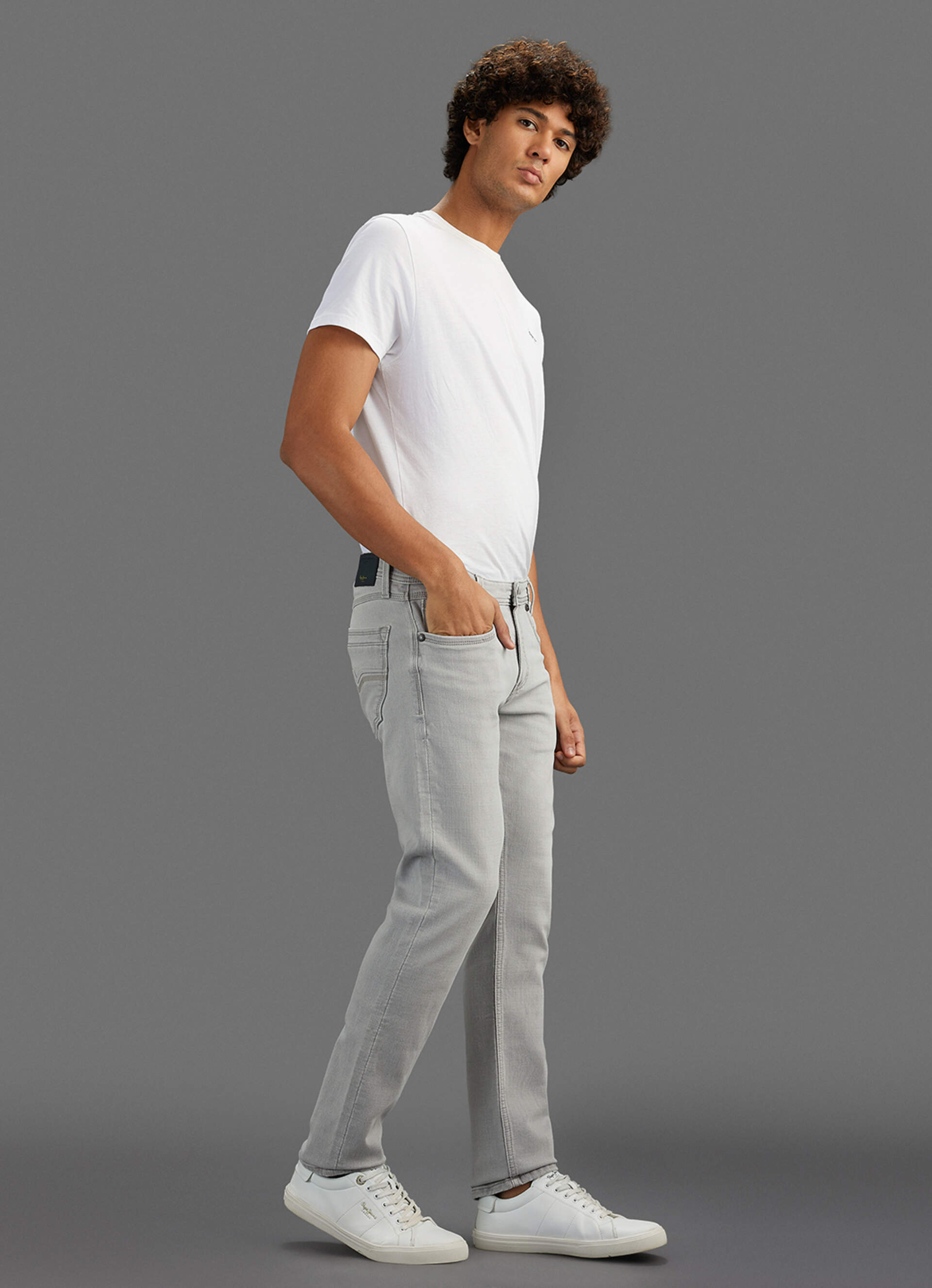 Men Grey Slim Fit Mid Rise Stretchable Jeans, , large image number 8