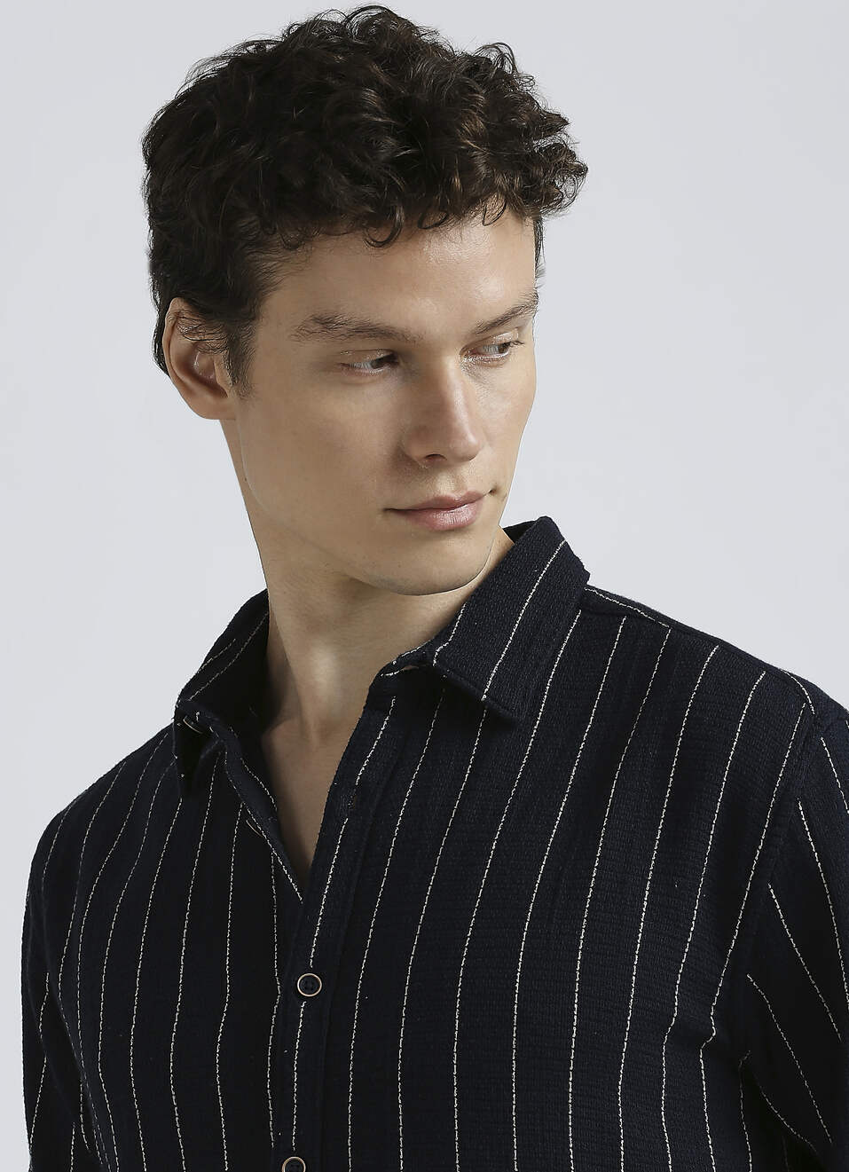 Navy Stripes Full Sleeved Shirt, , large image number 4