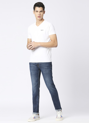 Tapered Vapour Taper Fit Low Waist Jeans