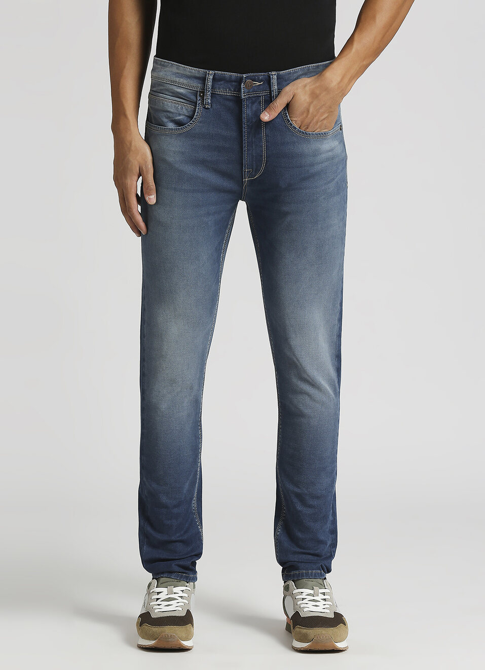 Chinox Light Blue Mid Rise Skinny Gymindigo Jeans, , large image number 2